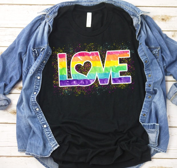 Rainbow Love word art