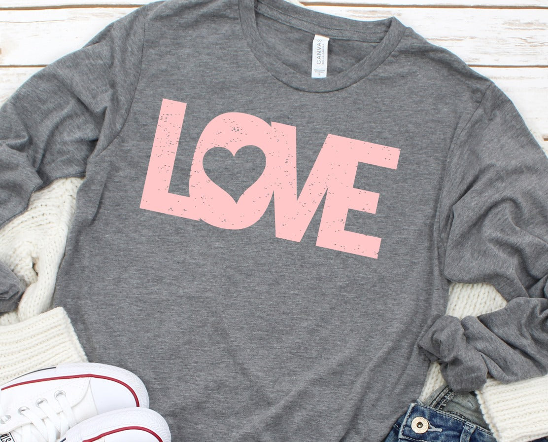 Distressed Love word art