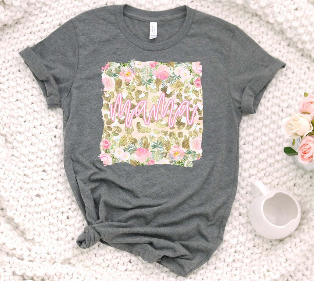 Gold Leopard Floral Sublimation Background