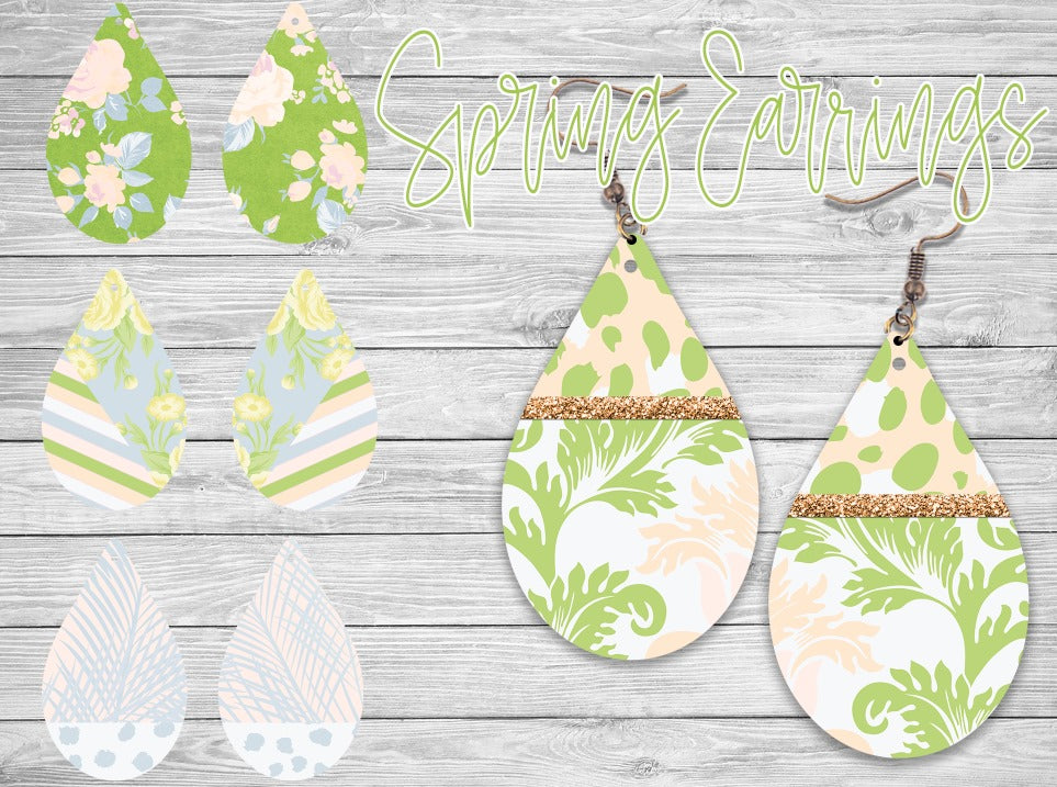 Teardrop Spring Sublimation Earrings