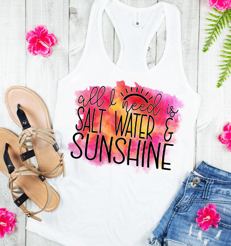 All I need is salt water and sunshine watercolor
