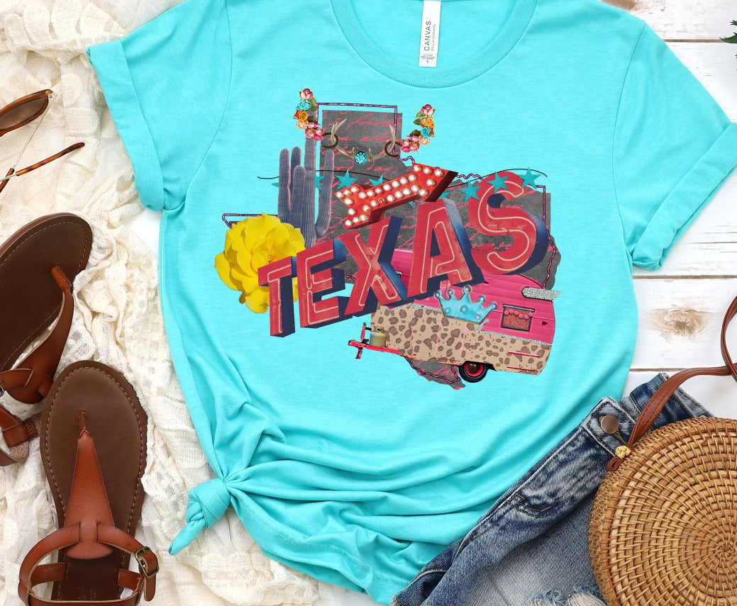 Texas Funky Collage Graphic