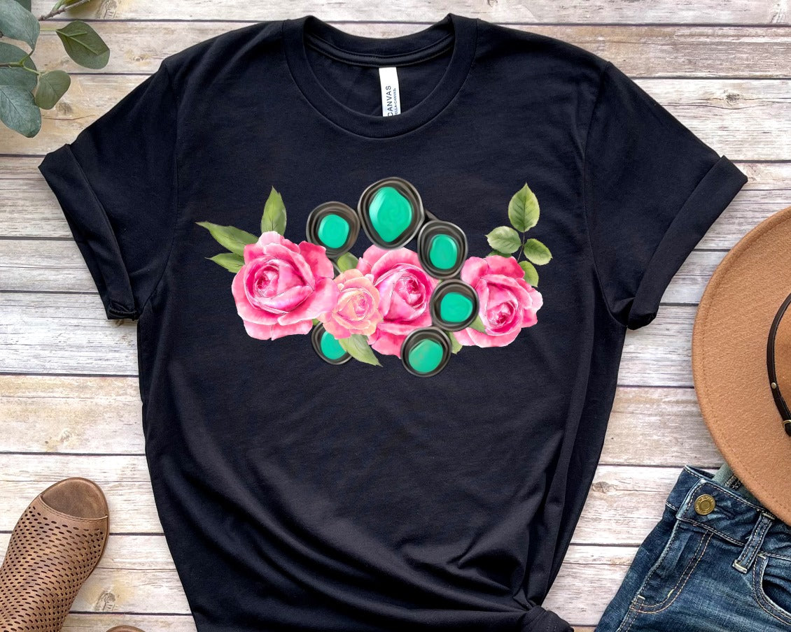 Turquoise with Rose accent