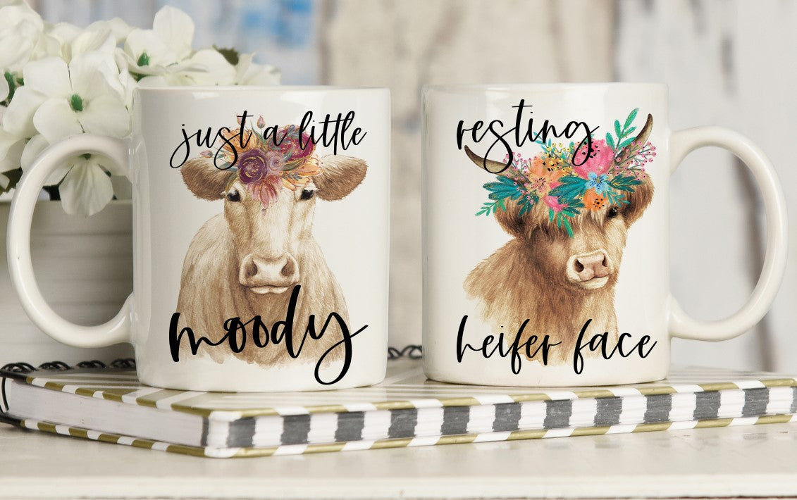 Resting Heifer Face watercolor cow