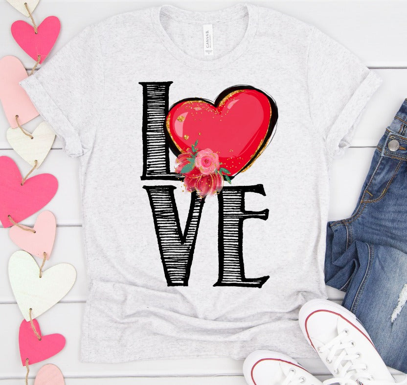 Black and White LOVE with Heart