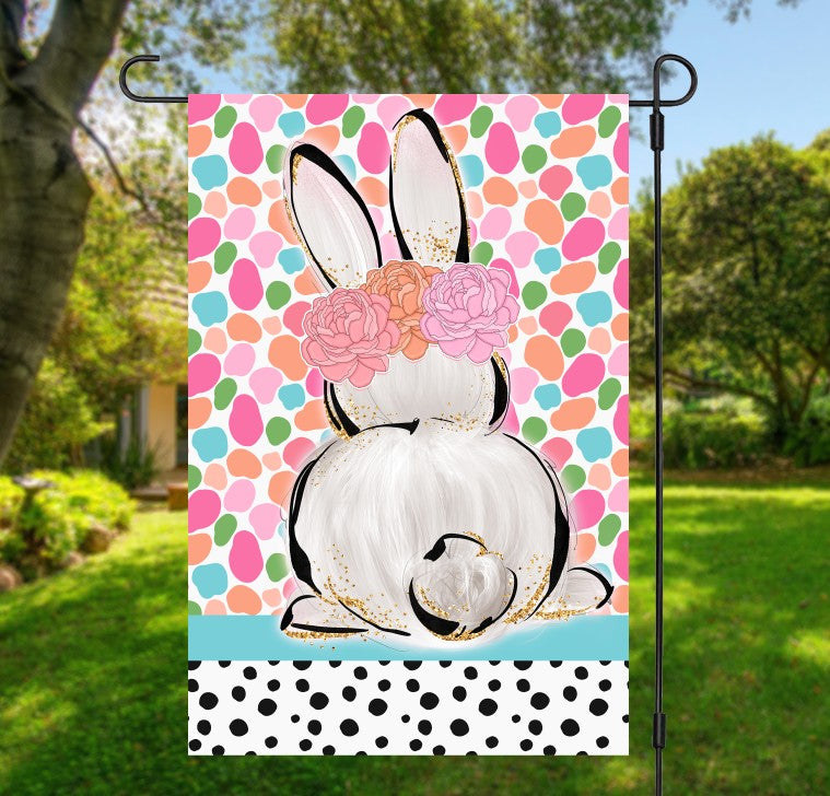 Bright Bunny Garden Flag