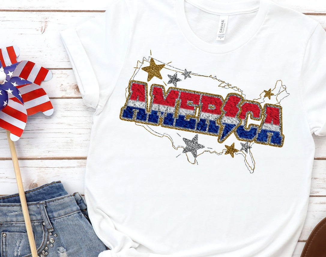 America Chenille Word Art