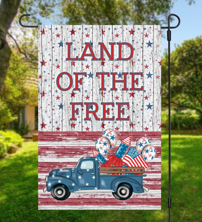Land of the Free Garden Flag