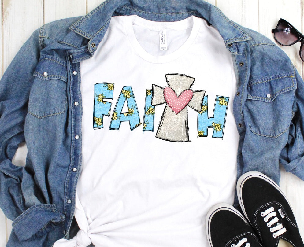 Faith Floral with Cross