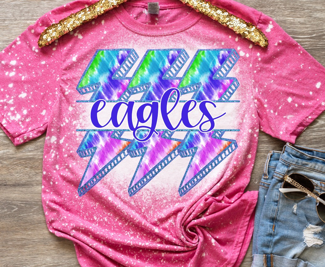 Tie Dye Lightning Bolt Trio Split
