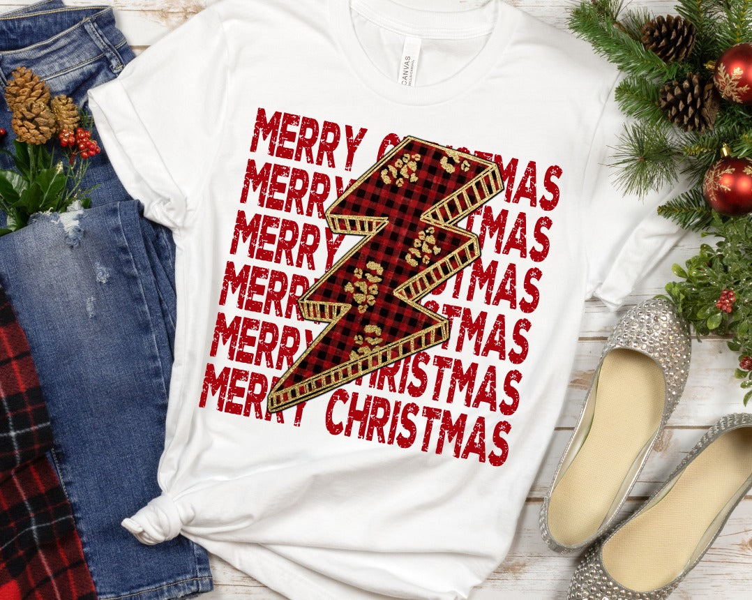 Merry Christmas on Lightning Bolts