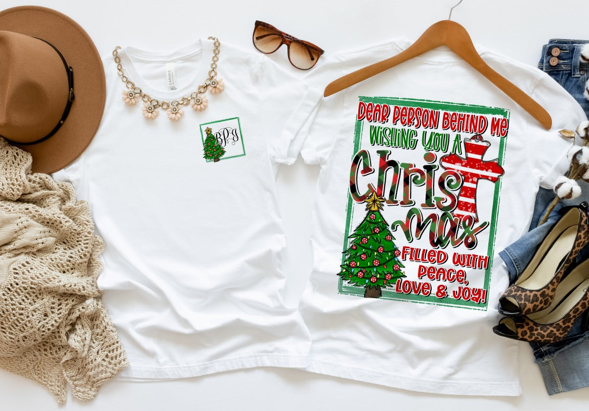 Dear Person Behind Me CHRISTMAS VERSION Front & Back Design