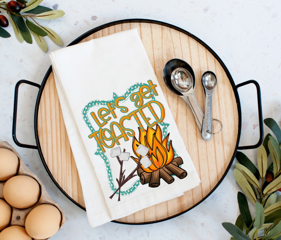 Let's Get Toasted Tea Towel