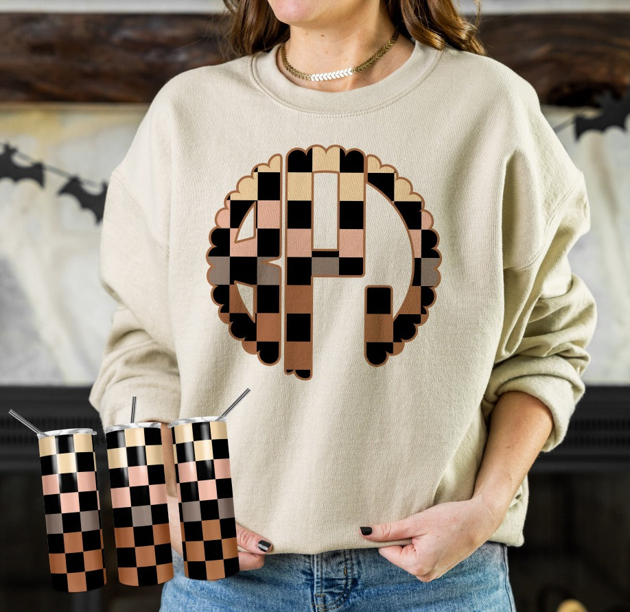 Checkered Scallop Monogram