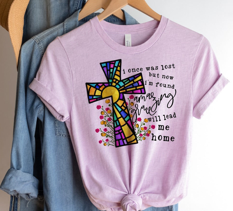 Amazing Grace Stained Glass Cross