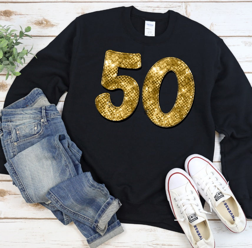 Gold Sparkle Number Set
