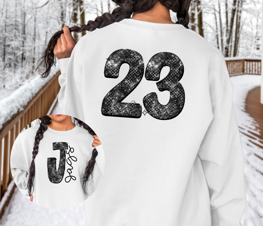 Black Sparkle Number Set