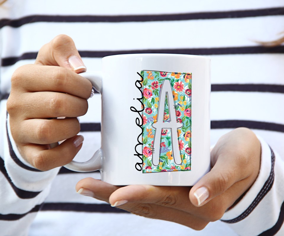 Orange Floral Alphabet