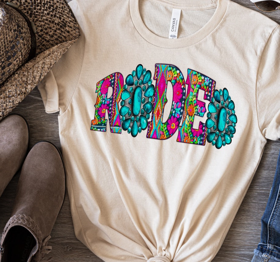 Rodeo with Turquoise Embroidery Style