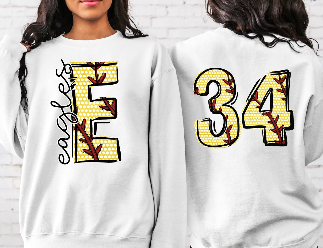 Softball Doodle Number Set