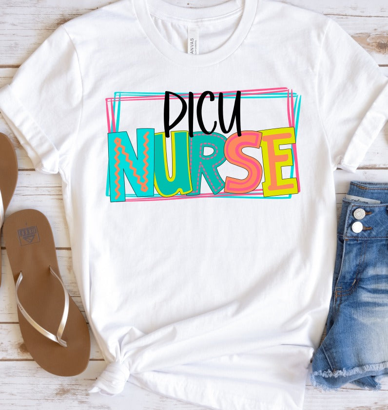 PICU Nurse Bright Letters