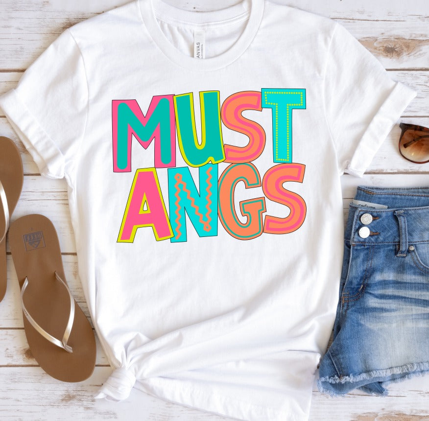 Mustangs Bright Letters