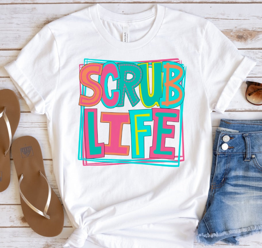 Scrub Life Bright Letters