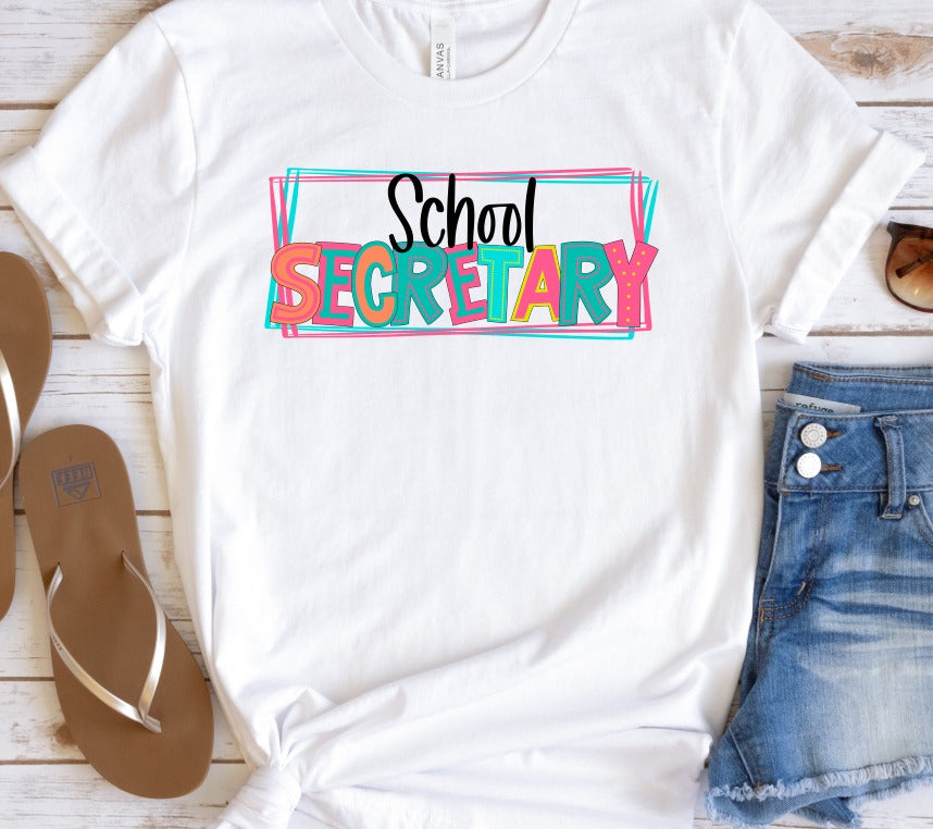School Secretary Bright Letters