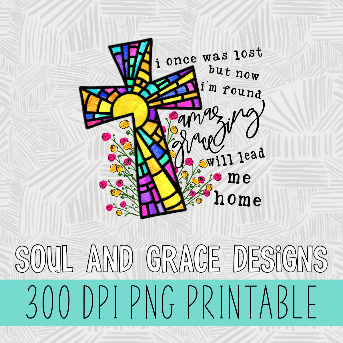 Amazing Grace Stained Glass Cross
