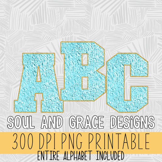 Aqua Chenille Alphabet