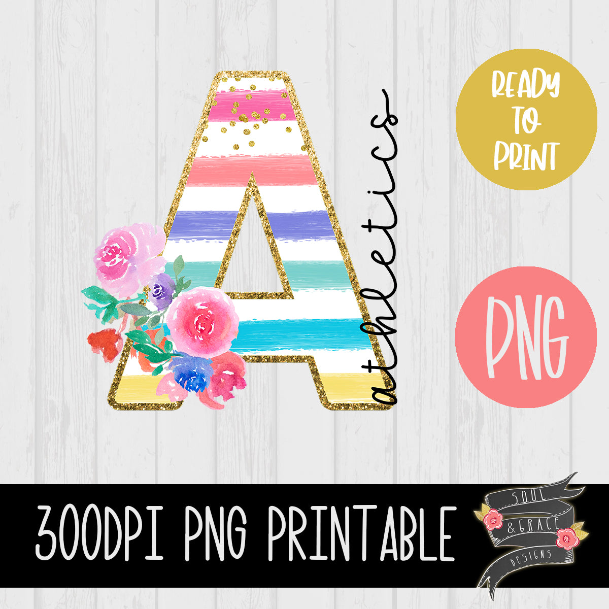 Athletics Teacher Striped Floral