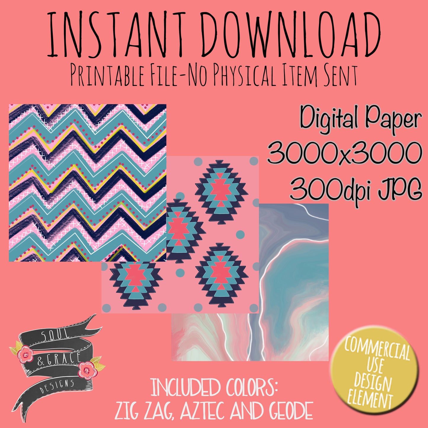 Aztec Pink Digital Paper