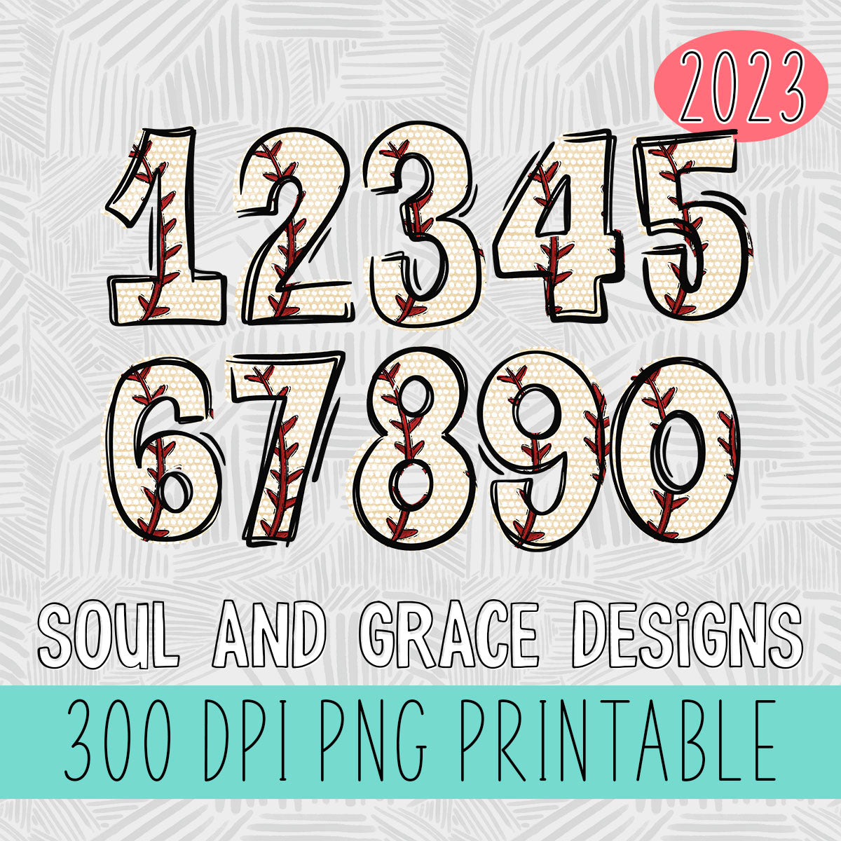 Baseball Doodle Number Set – Soul & Grace Designs