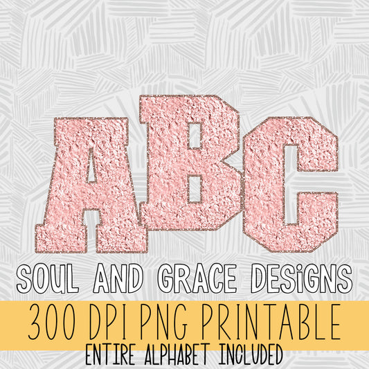 Blush Chenille Alphabet