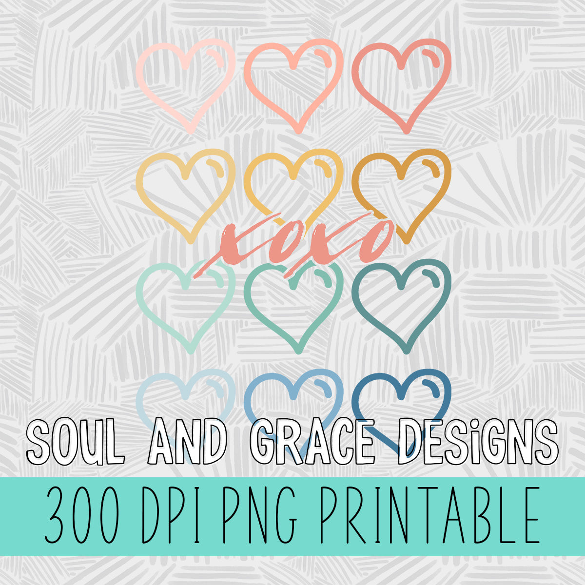 Boho Hearts XOXO