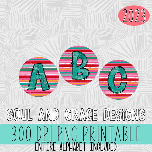 Bright Stripe CIRCLE Alphabet