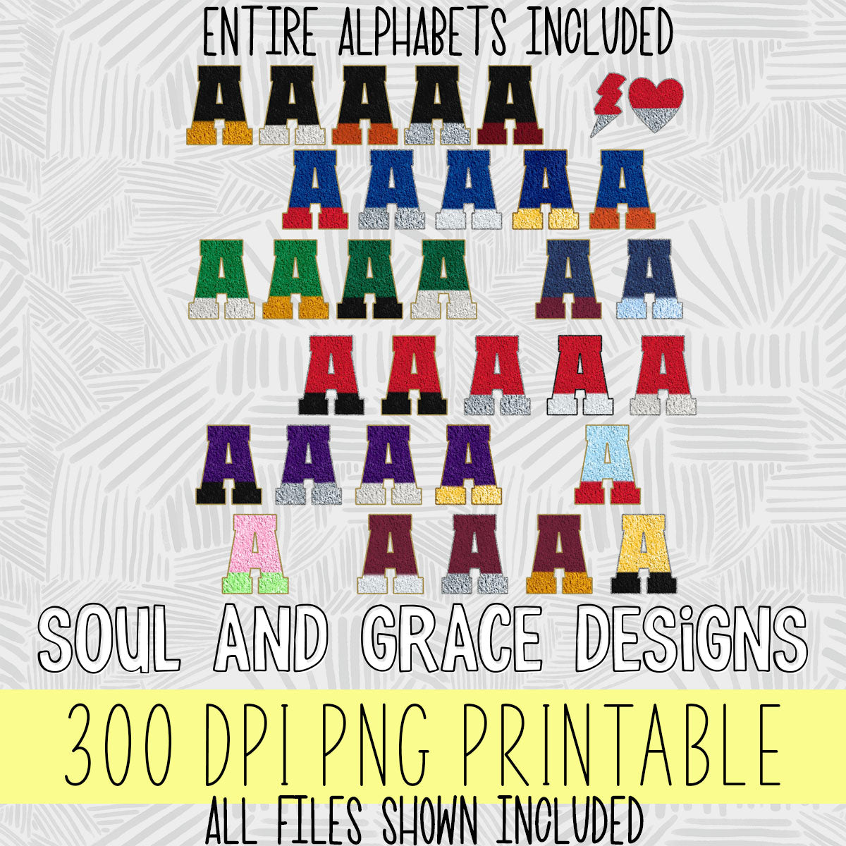 Team Colors Chenille Alphabet Bundle