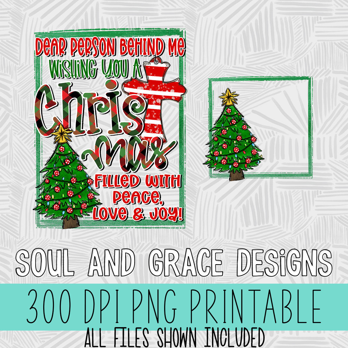 Dear Person Behind Me CHRISTMAS VERSION Front & Back Design