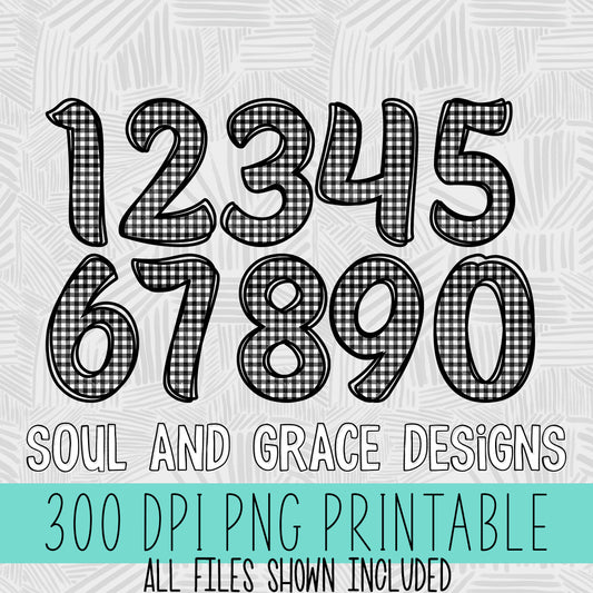 Farmhouse Gingham Number Set