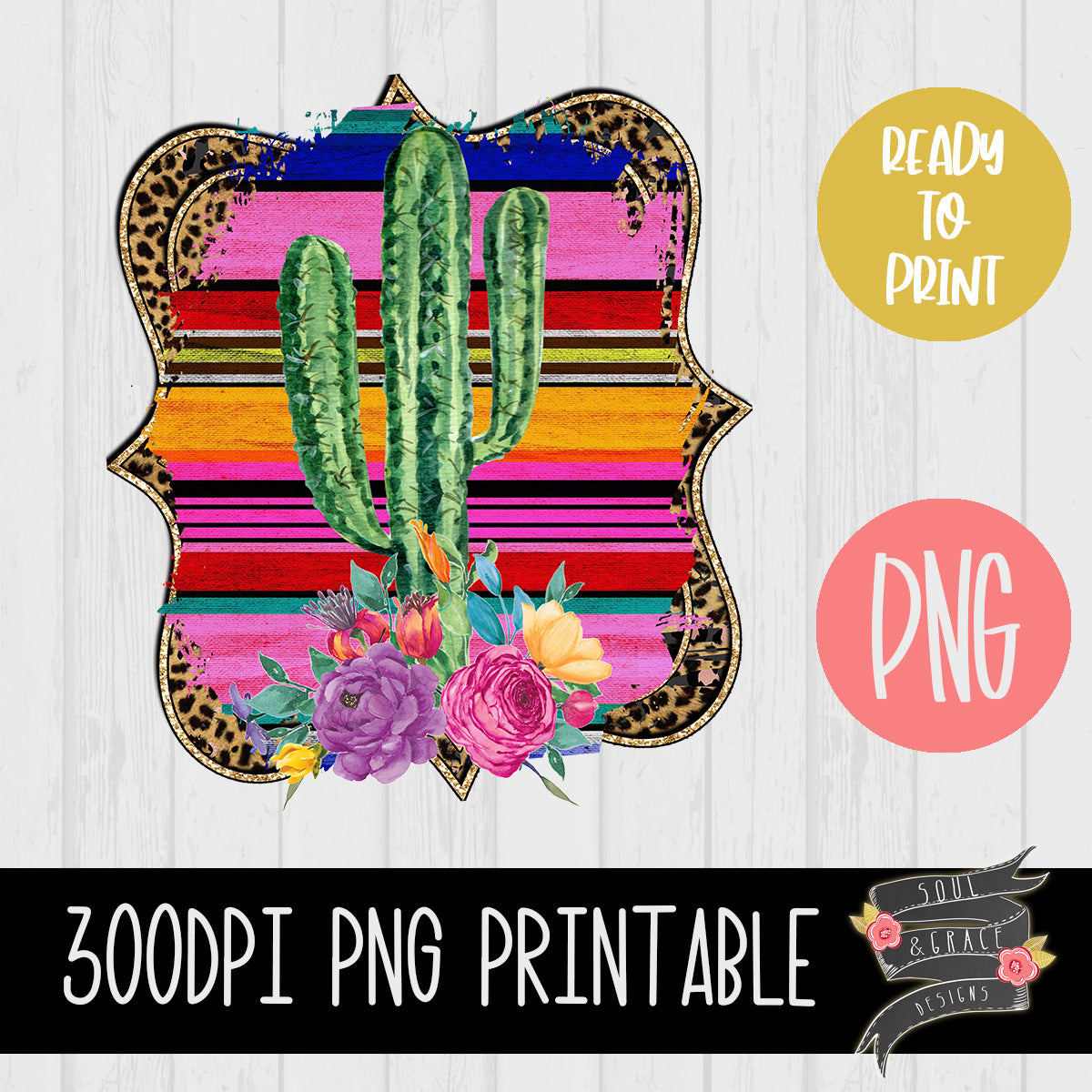 Funky Leopard Cactus on Serape