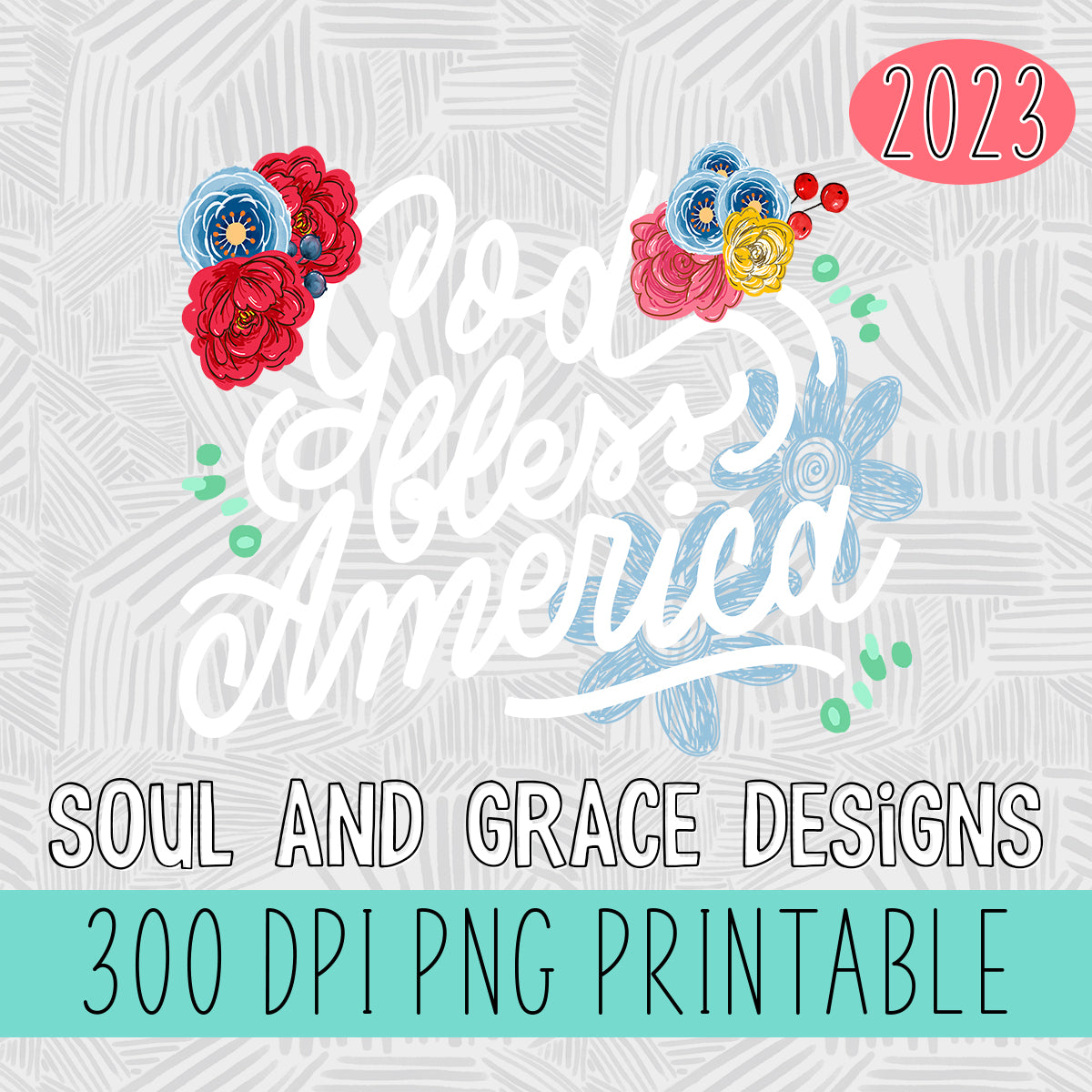 God Bless America White Print