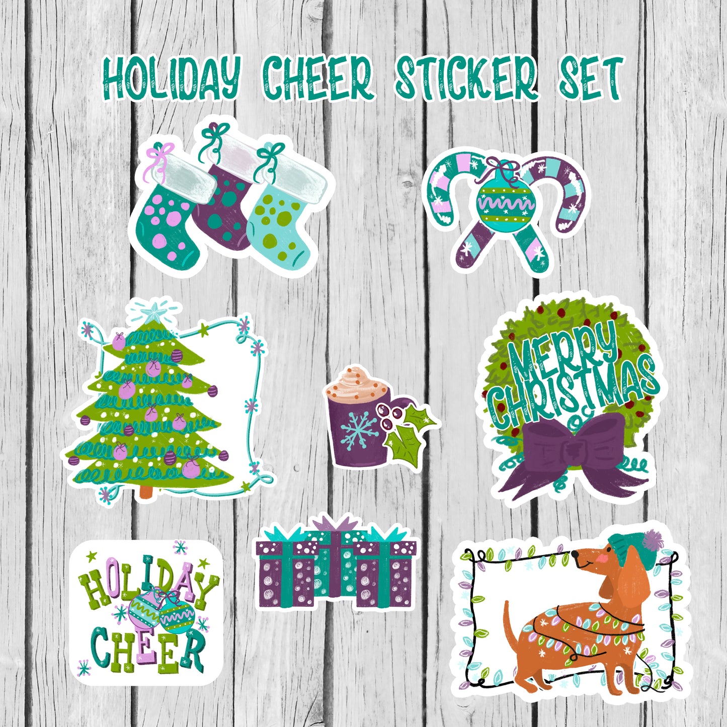 Holiday Cheer Print & Cut Planner Stickers