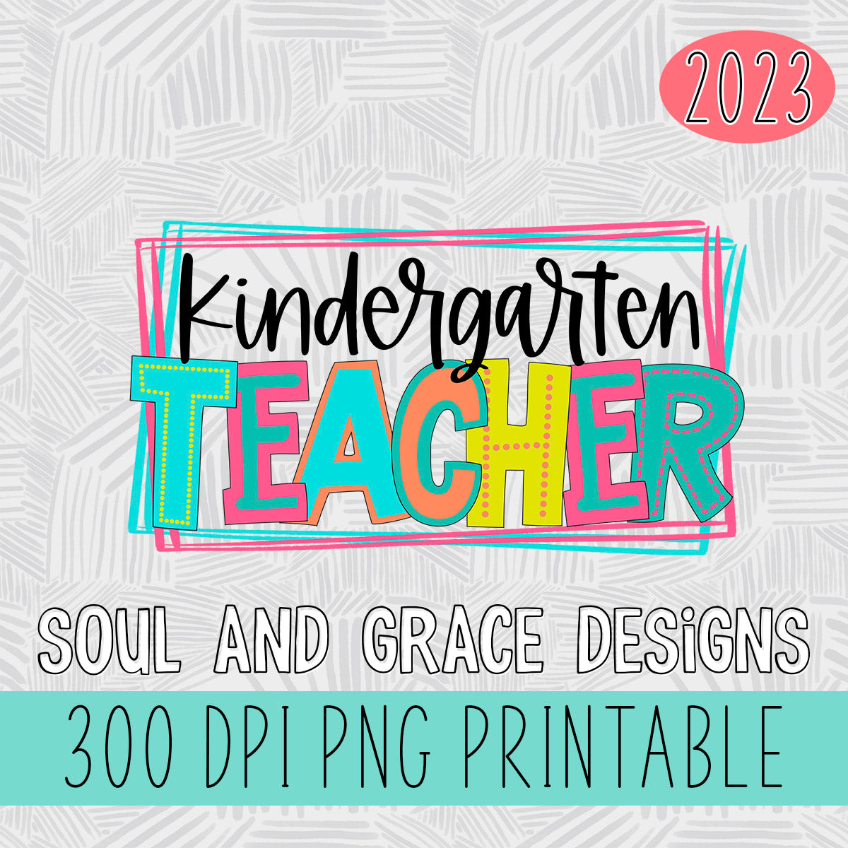 Kindergarten Teacher Bright Letters