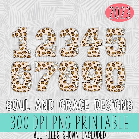 Leopard and Daisy Number Set