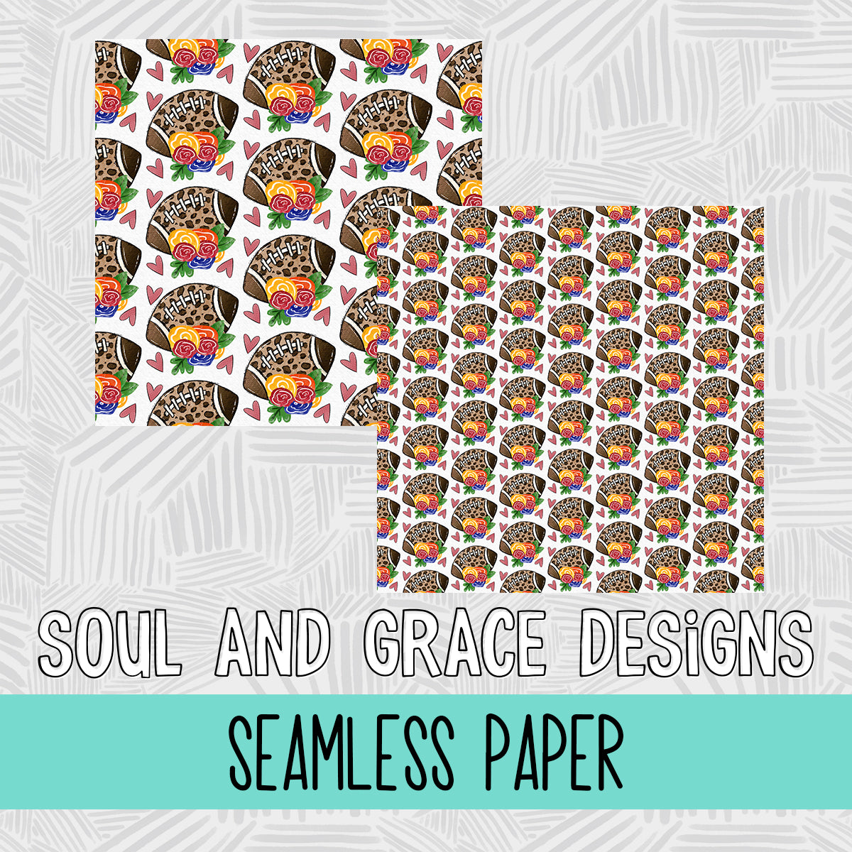 Leopard Football and Flowers Paper Set