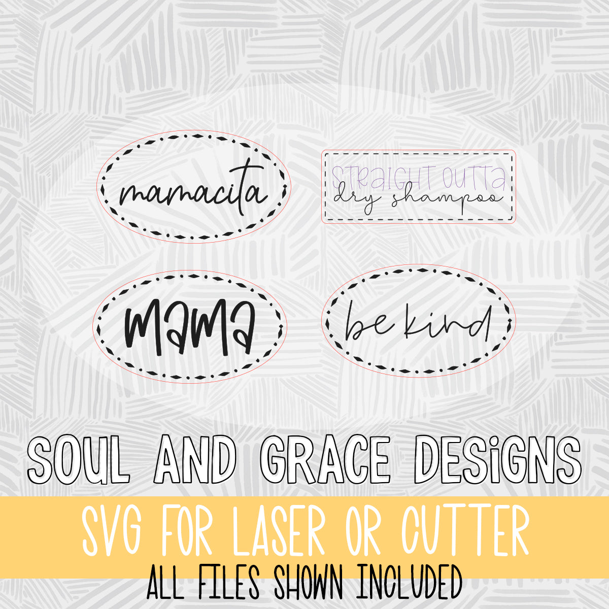 Mama Mamacita Be Kind & Dry Shampoo Hat Patch Designs [SVG]