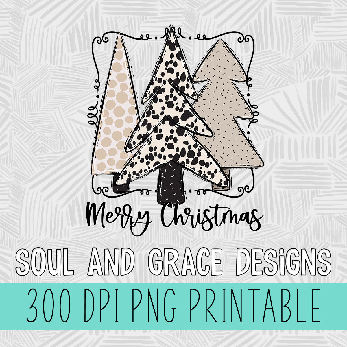 Merry Christmas Boho Dalmatian Christmas Tree
