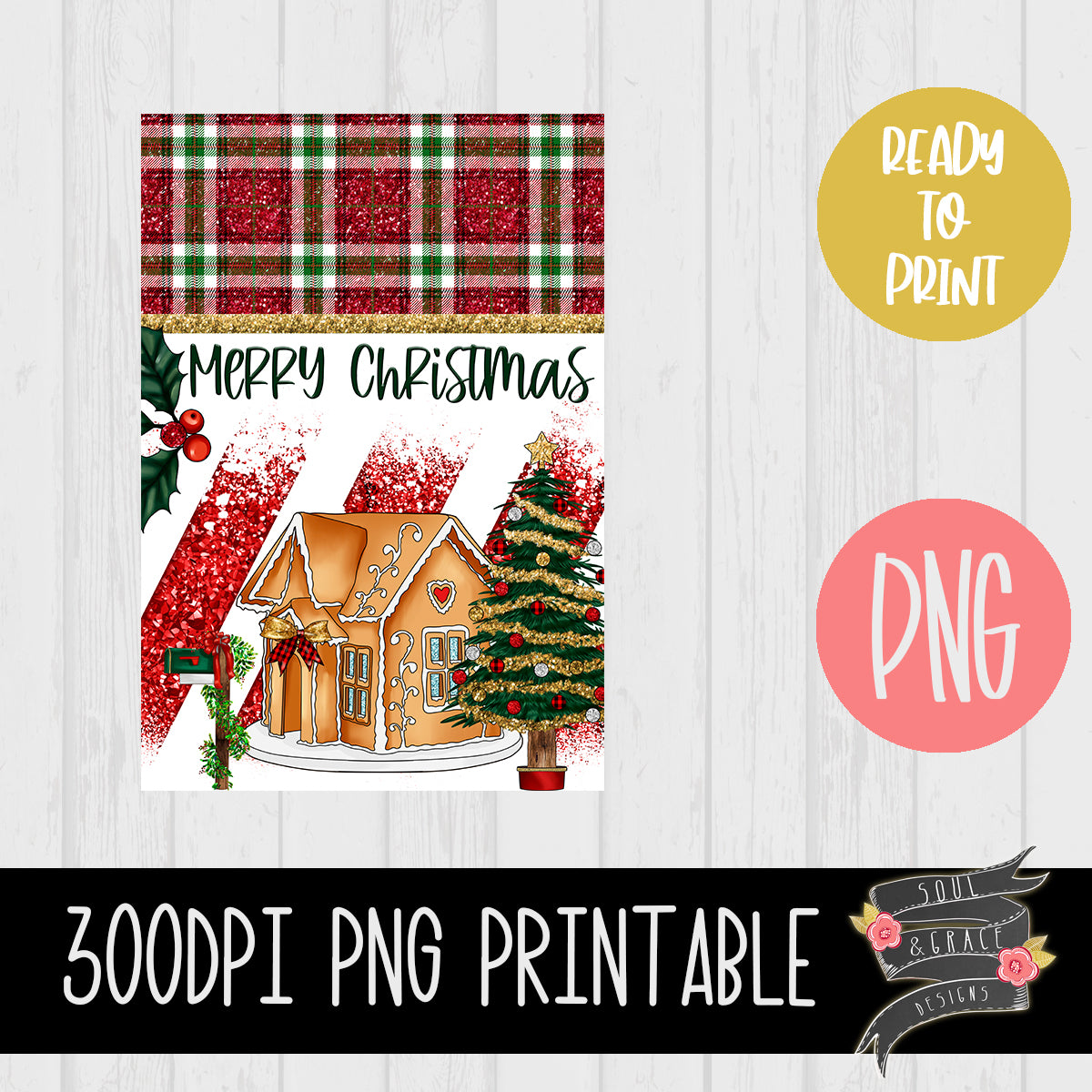 Merry Christmas Gingerbread House Garden Flag