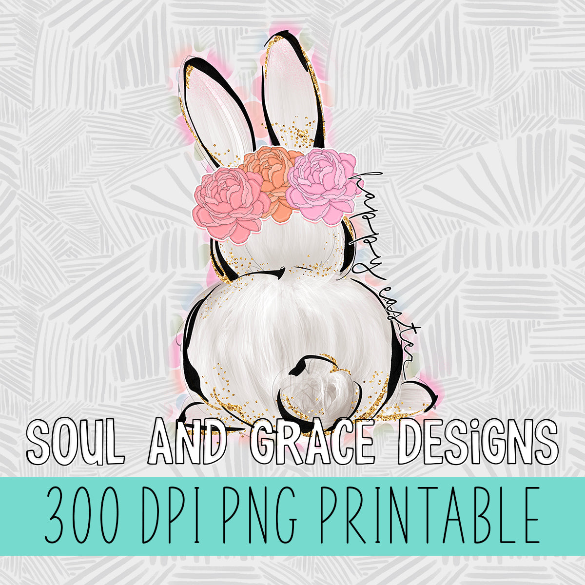 Pastel Bunny Happy Easter