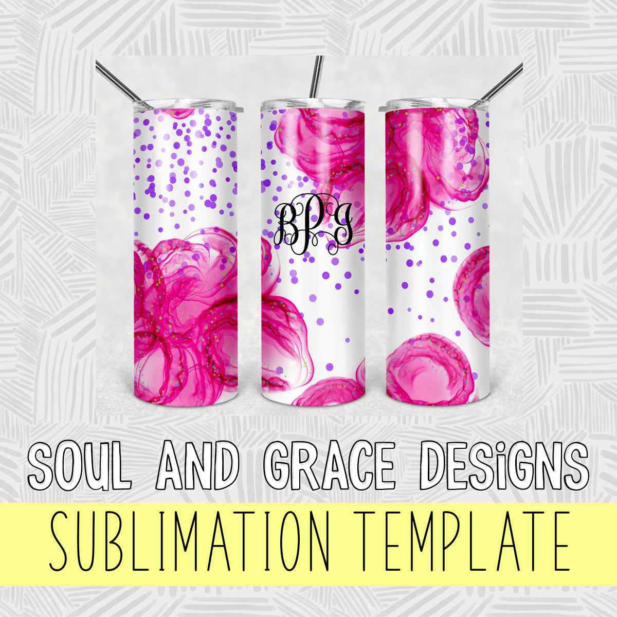 Blush Pink and Sage Green Alcohol Ink Design 20oz Sublimation Tumbler  Digital Download